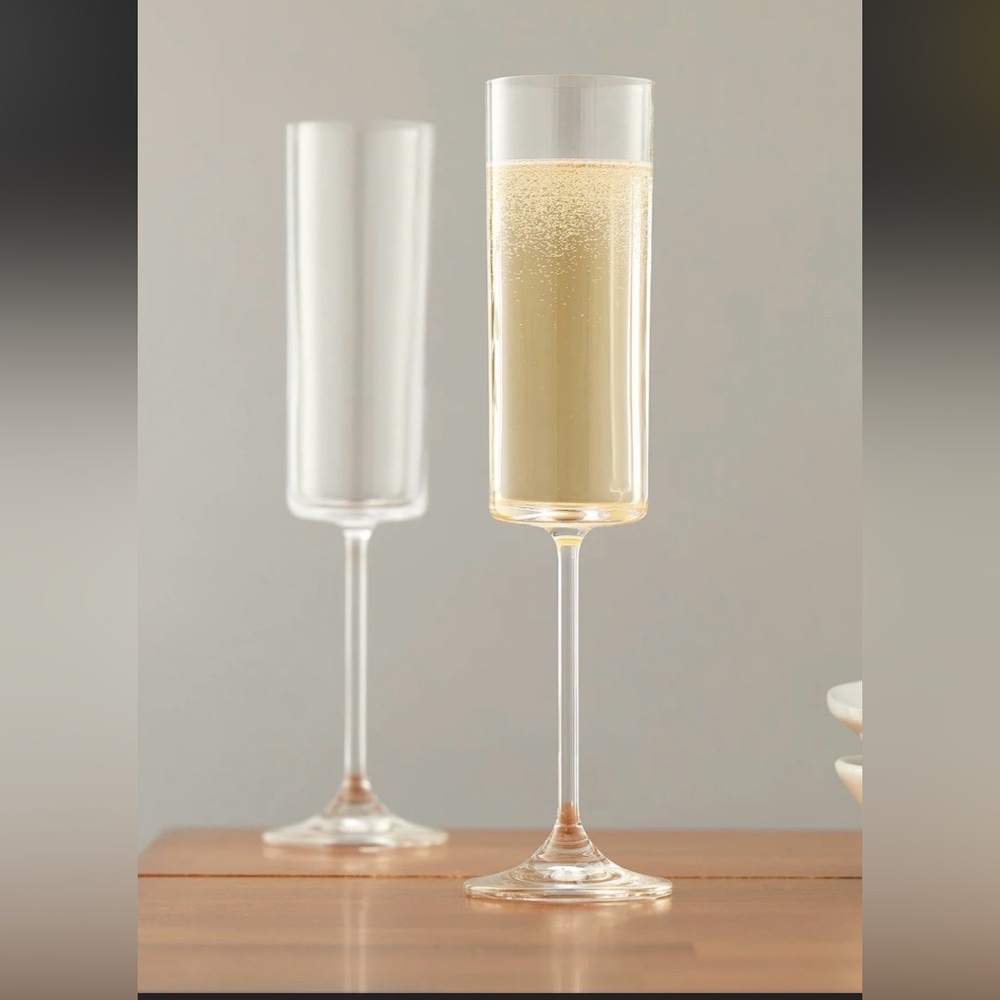 Set of Crystal Champagne Flutes
